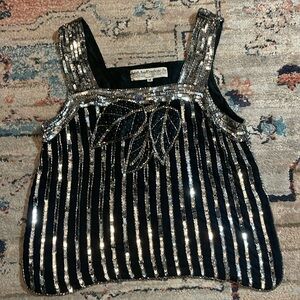 Vintage Judith Ann Creations 100% Silk Sequin Top Size Medium